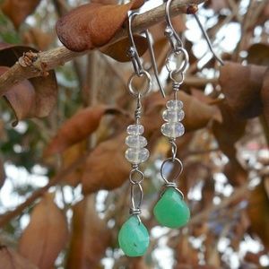 Opal and Chrysoprase Earrings